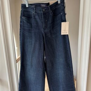 NYDJ Teresa Wide Leg Jeans 6 Obsidian Dark Blue 29